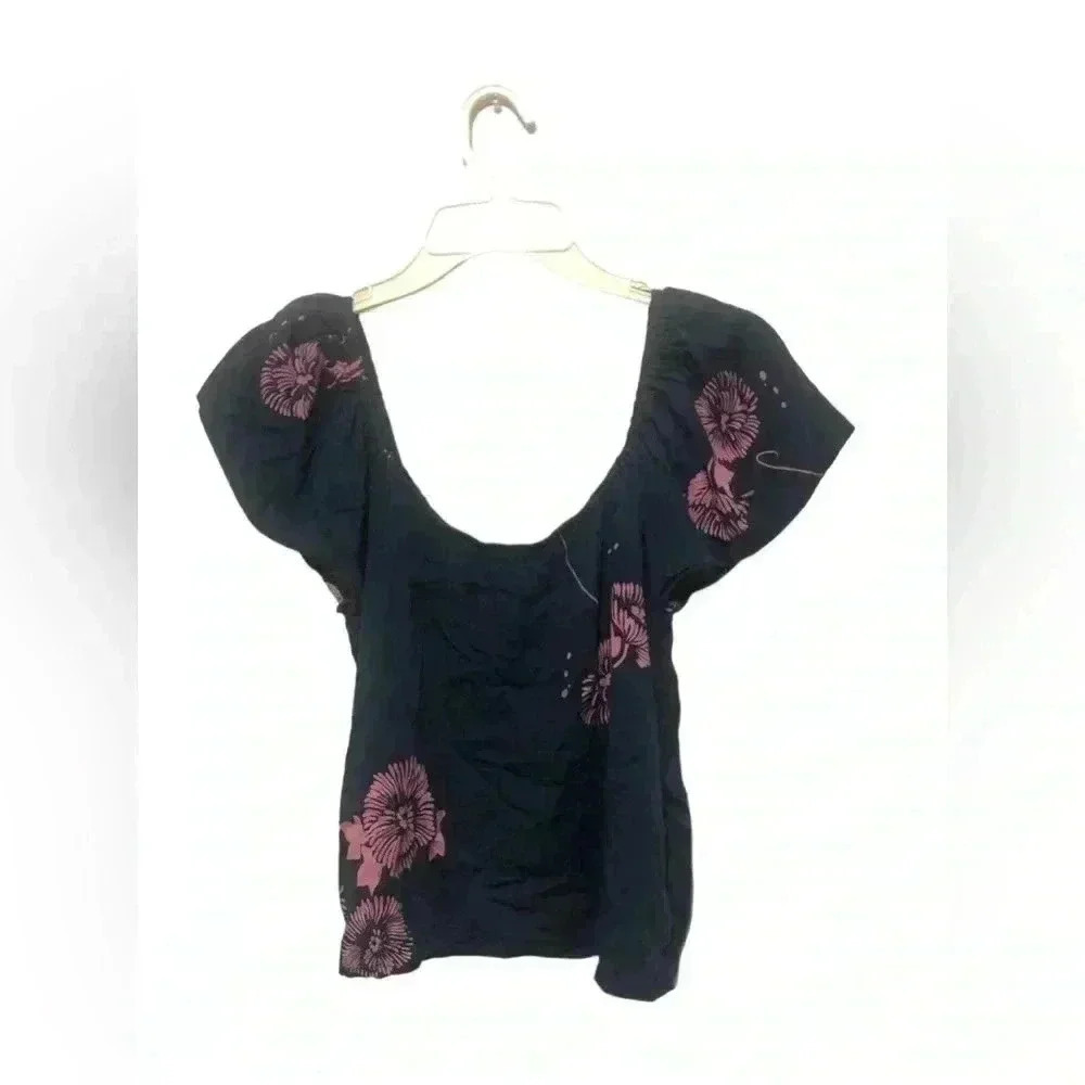 O’Neill Blue Floral Short Sleeve Top Size Small